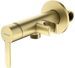 Mezclador sanitario de ducha con soporte Oro Cepillado Oslo